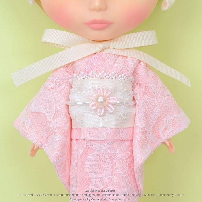 アンティーク❤️ ブライス　着物　可愛い柄セット　ピンク ブライス（Blythe） Dear Darling fashion for dolls「レース着物