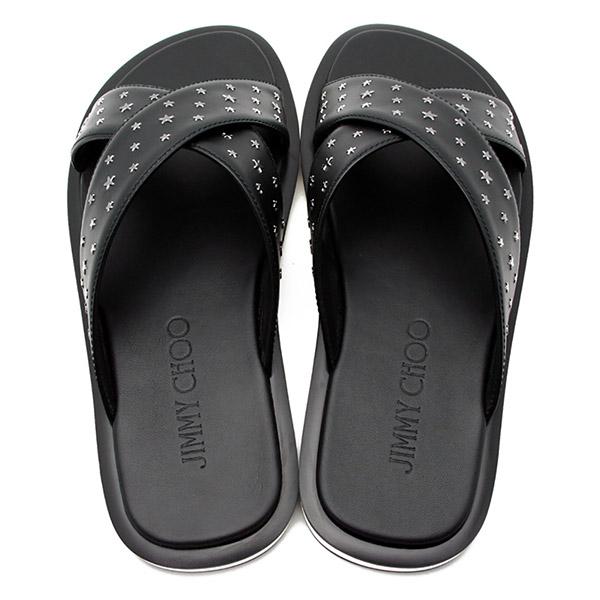 【タイムセール】 ジミーチュウ サンダル メンズ JIMMY CHOO PALMO OXH 204 ブラック 42.5 27.5cm 【MY7615950741】(26680円)