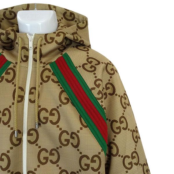 GUCCI GGロゴジャケット 150 Gucci Jumbo GG Zip Jacket With Web 'Beige Ebony' 713974