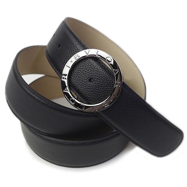 ブルガリ BVLGARI ベルト ブルガリブルガリ 281920 ブラック ガンメタルバックル メンズ レザー 110cm カット可能