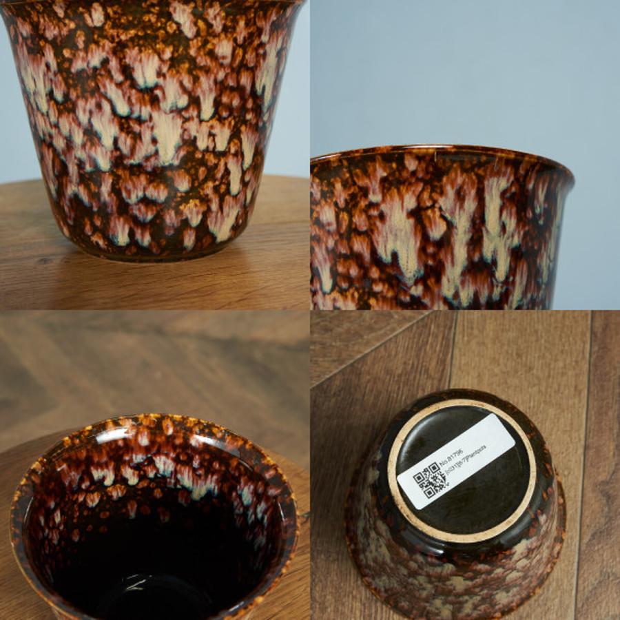 雑貨 ドイツ 陶器 German Art Pottery フラワーベース 西 ヴィンテージ 花器 花瓶 モダン アートポタリー ディスプレイ 植木鉢 小物入れ #81796の画像