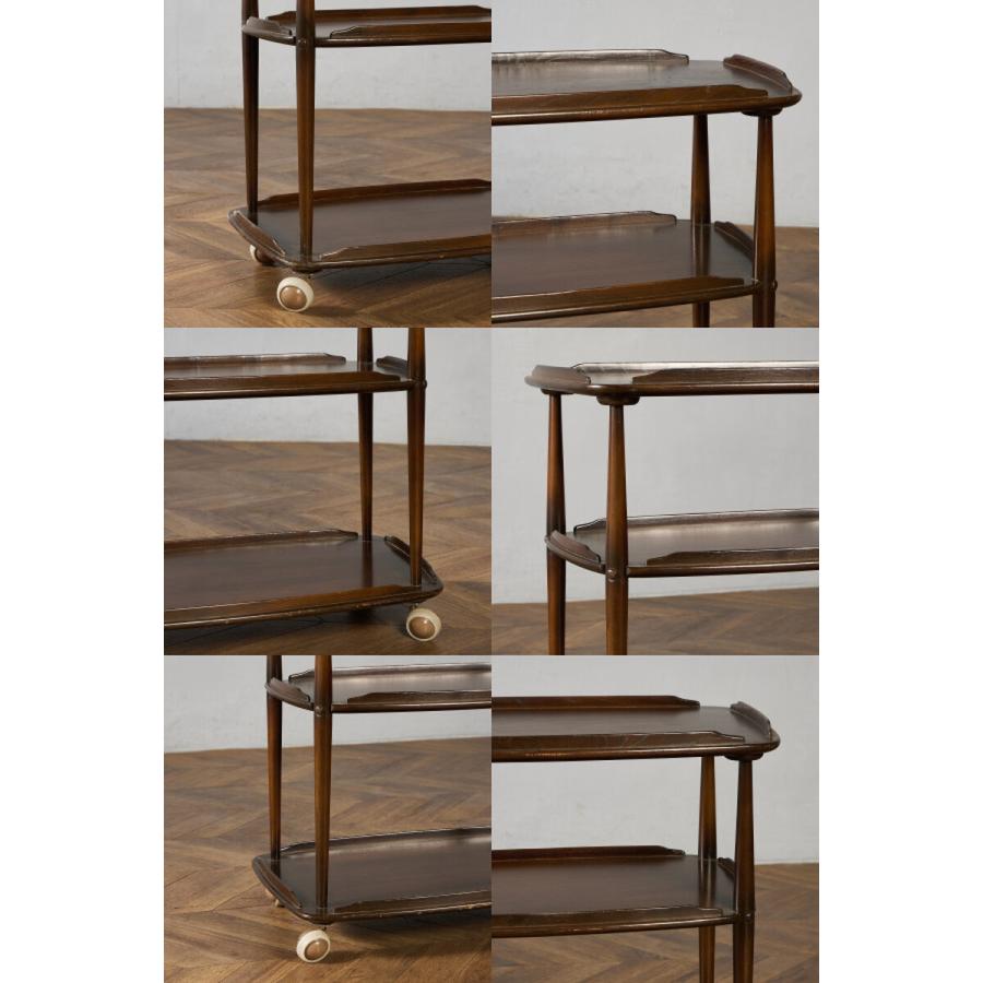 イギリス エルム アーコール ERCOL トロリー ワゴン (458) Ercol 英国 ヴィンテージ 3段 ティ キャスター キッチン コロニアル 飾り棚 サイドテーブル #97976 イギリス エルム アーコール ERCOL トロリー ワゴン (458) Ercol 英国