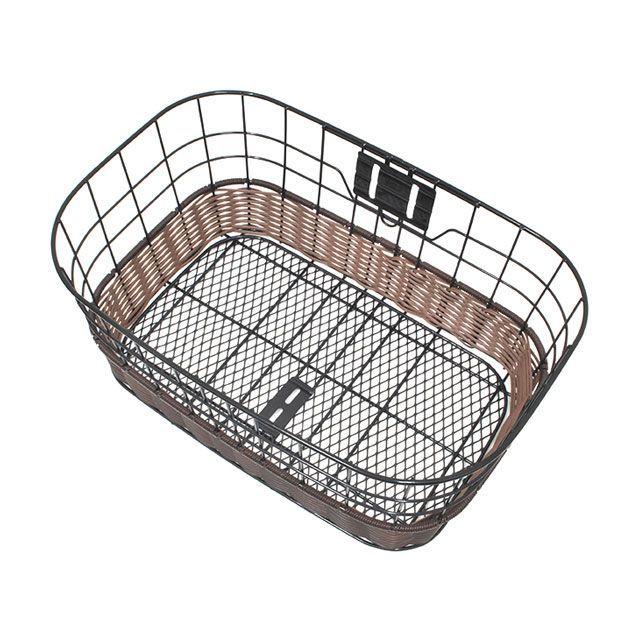 PALMY（自転車） TB-29 籐風丸型ワイヤーバスケット（ブラック/ダーク