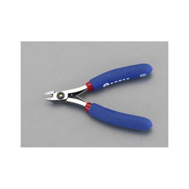 エスコ 115mm 精密用ニッパー（フラッシュ/ピアノ線用/ESD） ESCO