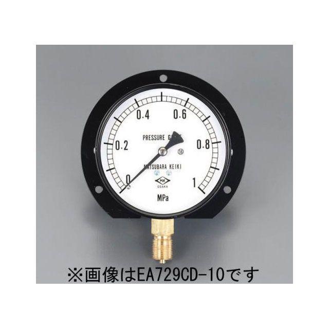【マル確認用】 デザイン①～⑩ エスコ（ESCO） G 3/8”/75/100mm/0-1.5MPa つば付圧力計 : モトメガネ