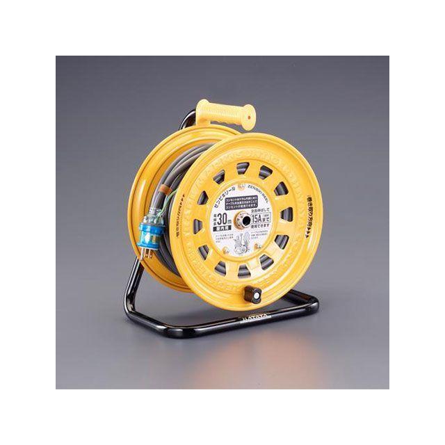 エスコ AC125V/15A/30m コードリール（漏電遮断器/アース付） ESCO