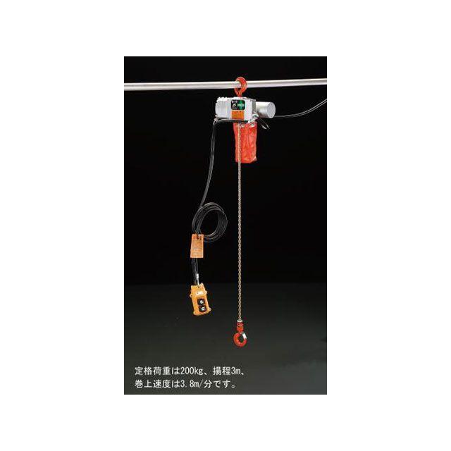 専用ページです エスコ（ESCO） AC100V/200kgx 3m 電動チェーンブロック : モトメガネ