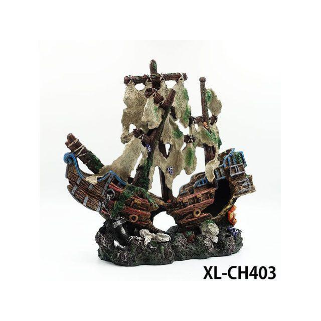 アルファテック XL-CH403 難破船（大）ふね 帆船 水槽 ケージ 飼育