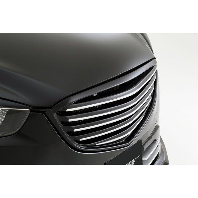 正規品／grow CX-5 フロントグリル 塗分け塗装済み カラー：クリスタルホワイトパールマイカ 34K フィンライン：ガンメタリック grow …