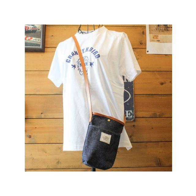 Cranky.H.Bird スマホショルダー 『WALK』 デニム スマホポーチ ポシェット ショルダーバッグ 本革 Cranky.H.Bird Cranky.H.Bird スマホショルダー 『WALK』 デニム スマホポーチ