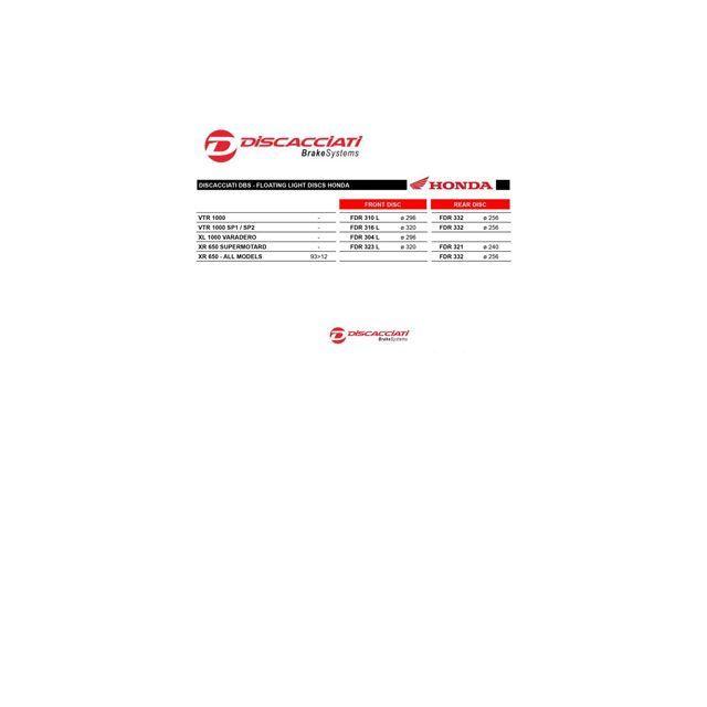 Discacciati ホンダ ライトウェイト フロントフローティングディスク