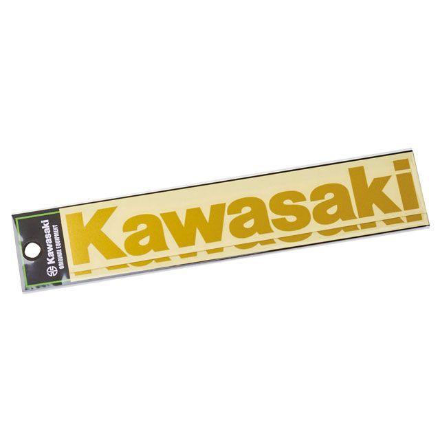 カワサキ（Kawasaki） ロゴカッティングステッカー（L） ゴールド