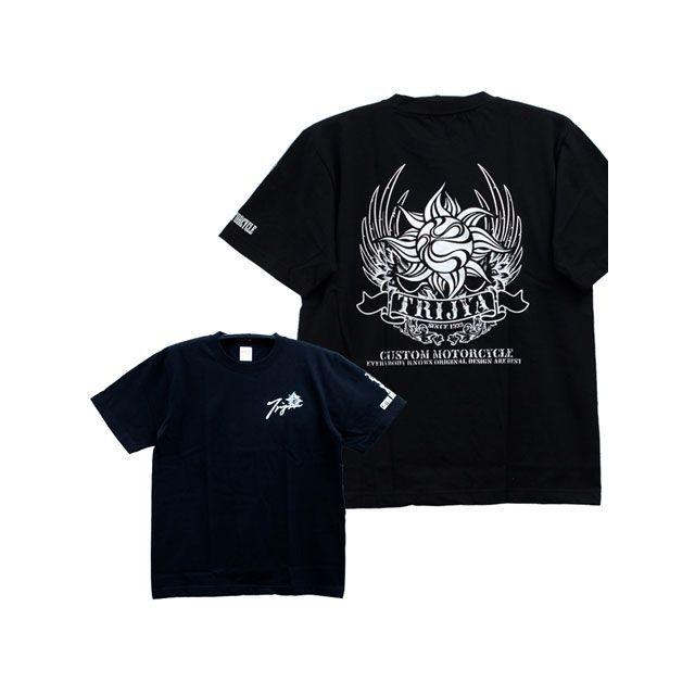 トライジャ TRIJYA LOGO 半袖Tシャツ -WING- 黒 サイズ M : モトメガネ