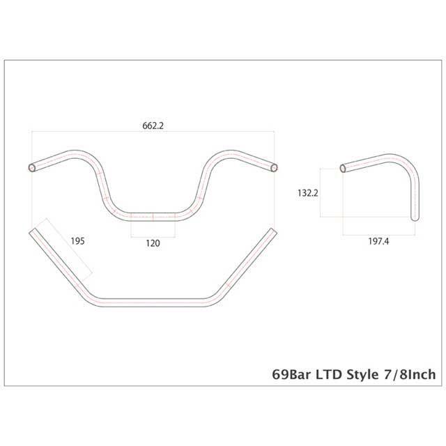 モーターロック 汎用 69バー LTDスタイル 7/8インチ カラー ブラック