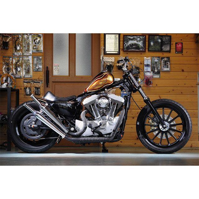 トランペットマフラー 中古品 モーターロック 汎用 FLAKES トランペットマフラー Motor Rock