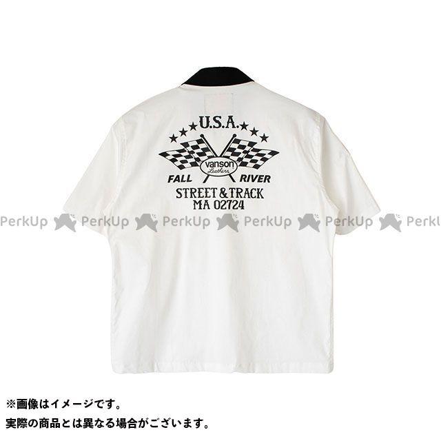 （正規品）バンソン　2023春夏モデル　TVS2305S　ブラック）　VANSON　ワークシャツ（ホワイト　バイク　サイズ：3XL