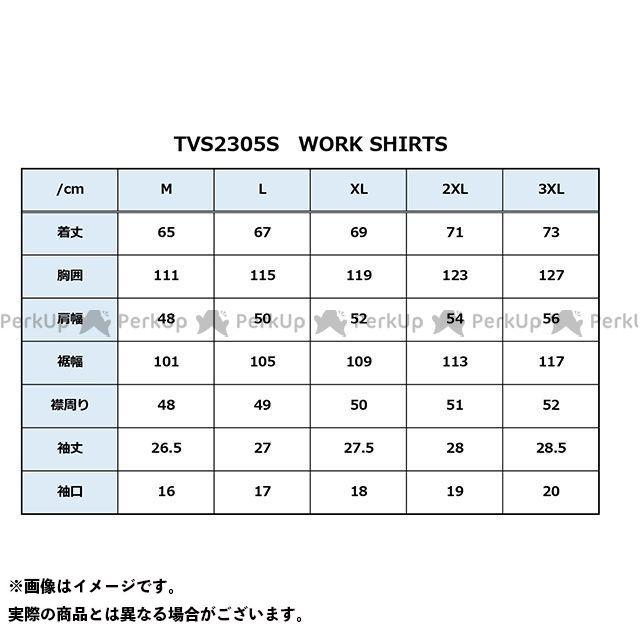 正規品／バンソン 2023春夏モデル TVS2305S ワークシャツ（グレー/ホワイト） サイズ：L VANSON バイク｜camp｜03