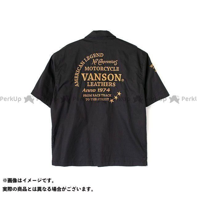 （正規品）バンソン　2023春夏モデル　TVS2307S　VANSON　バイク　サイズ：M　ワークシャツ（ブラック　イエロー）