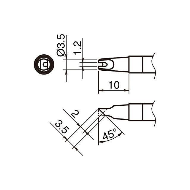 HAKKO（ハッコー） T39シリーズ BC型 溝付き こて先 1.2/3.5 T39