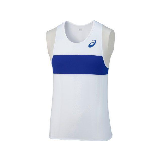 ASICS（アシックス） XT1039 SINGLET（ホワイト×ブルー） サイズ XL