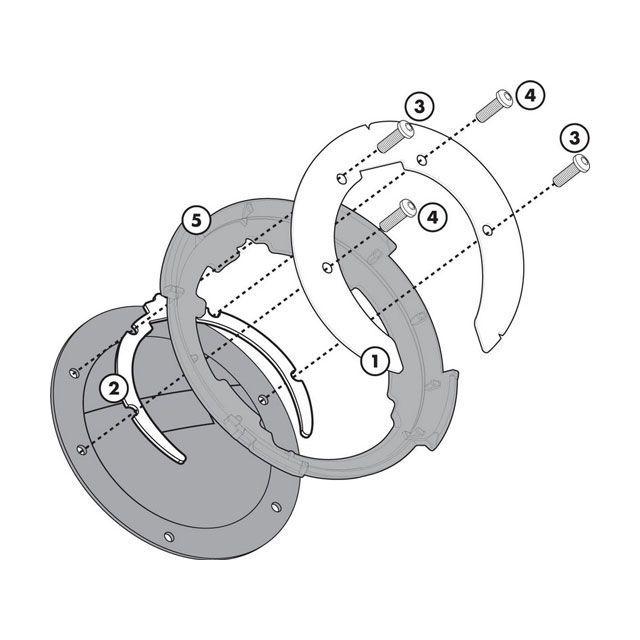 GIVI（ジビ） タンクロック タンクバック用フィッティングパーツ for