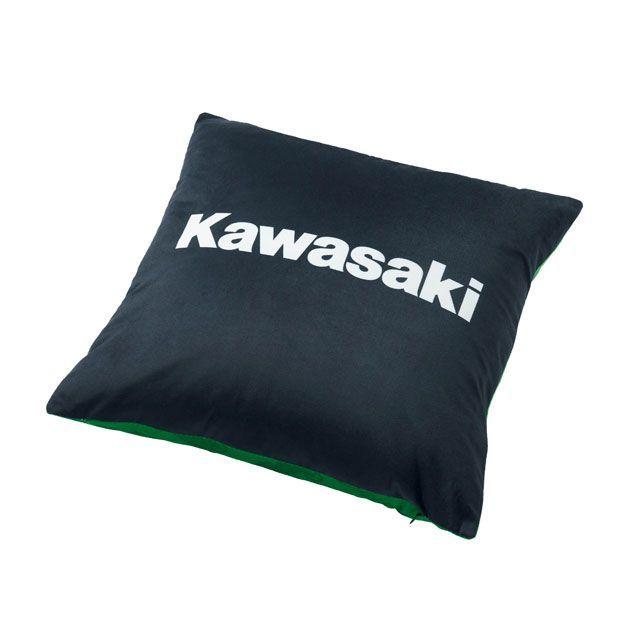 カワサキ（Kawasaki） スクエアクッション（ブラック/グリーン