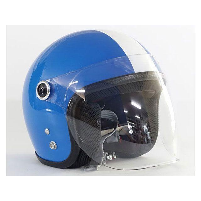 ビンテージ　ジェットヘルメット 青と銀 72JAM JET HELMET 72ジャムジェット キッズヘルメット1本線（青