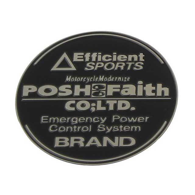 ポッシュフェイス 汎用 Efficient sports 丸バッチ（ブラック） POSH