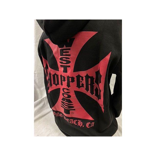 ウエストコーストチョッパーズ チャック付きパーカー（ブラック×レッド