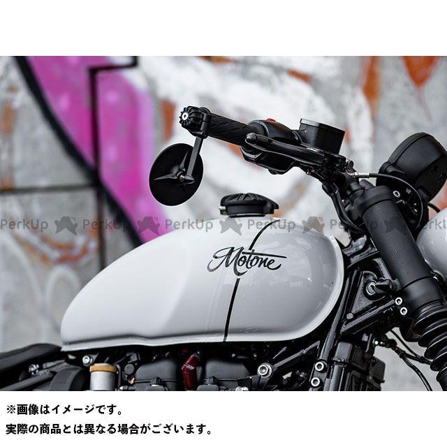 直売特注 正規品／モートーン バーエンドミラー TRILINE 100mm アルミ 1個（マットブラック） Motone Customs バイク