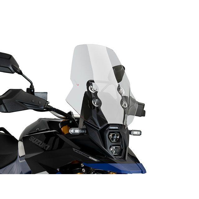 オートバイクバックミラー 黒色 -M10 ハンドルデュアルスポーツ小型ハーレー Puig（プーチ） V-STROM800DE ツーリングスクリーン（クリア