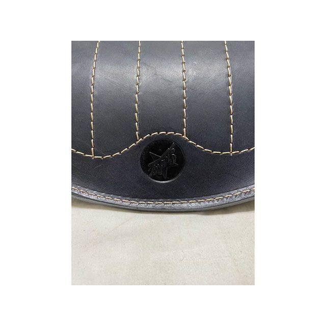 部品屋K\u0026W Lucky Custom Leather製 サドルシート（ダメージブラック×ブラック） K\u0026Wの画像