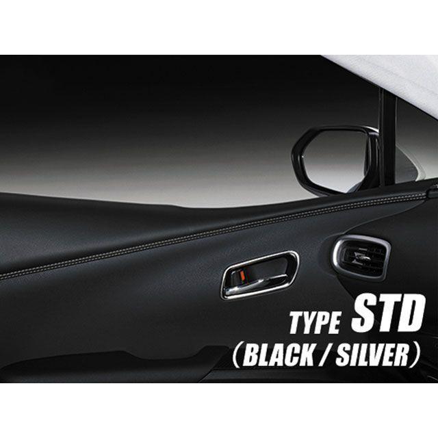LANBO レザードアパネル 50プリウス（ブラックレザー×シルバーステッチ