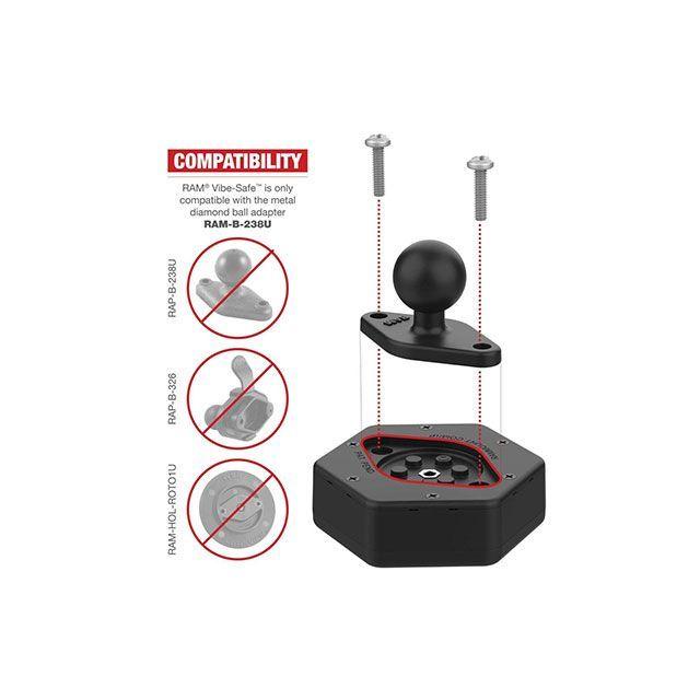 RAM MOUNTS（ラムマウント） 防振アダプター ボール無 Vibe-Safe RAM