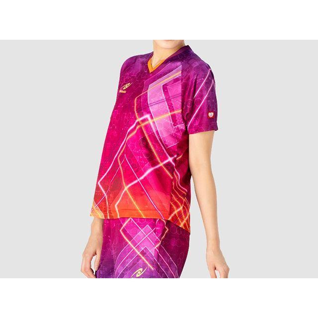 ファクティブ 日本卓球 ブライトネオン シャツ（パープル） サイズ L