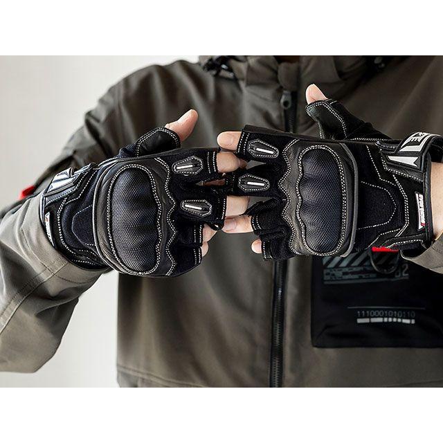 ラフ＆ロード プロテクションハーフフィンガーグローブ（ブラック