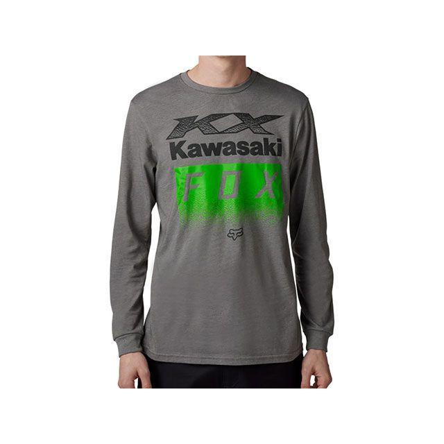 FOX RACING ロンT サイズL フォックス カワサキ ロングスリーブTシャツ（ヒーサーグレー） サイズ