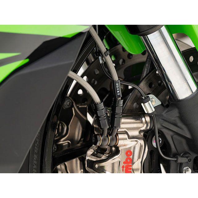 スウェッジラインプロ Ninja ZX-4R SE Ninja ZX-4RR フロントホースキット バイピース（ステンレスブラック） ホースカラー …の画像