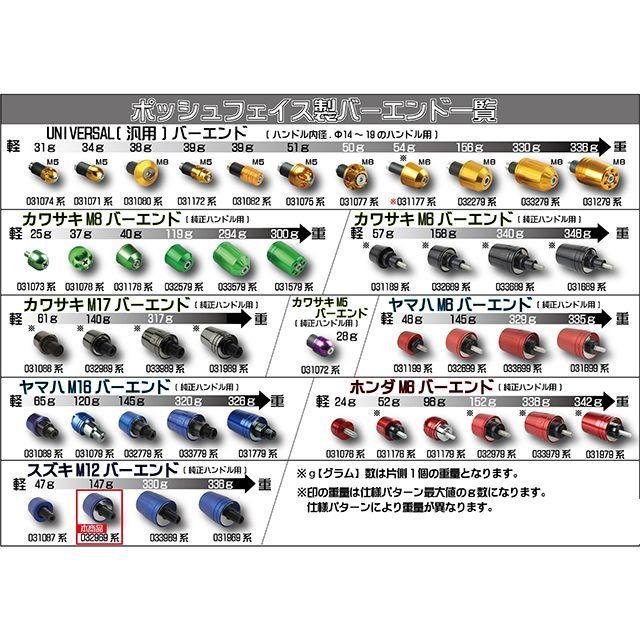 ポッシュフェイス ミドルウェイトバーエンド スズキ純正ハンドルM12