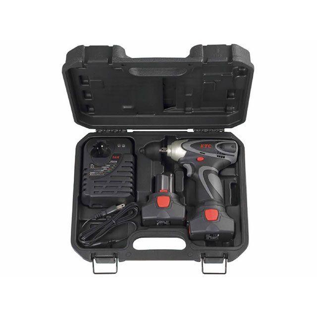 メンテナンス用品 KTCのJAE301電動インパクト 充電器とバッテリー2個付き。
