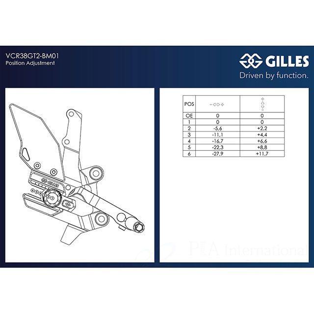 ギルズツーリング M 1000 XR S 1000 XR アジャスタブル バックステップ VCR38GT2 GILLES TOOLING_1