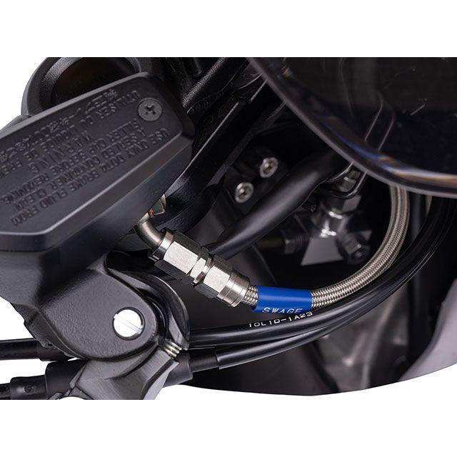 スウェッジラインプロ Hayabusa フロントホースキット トライピース（ステンレスブラック） ホースカラー ブラック SWAGE-LINE PROの画像