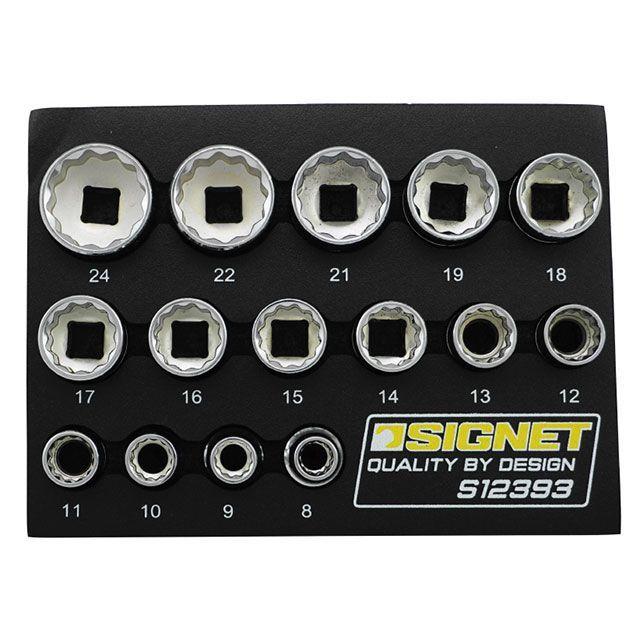 SIGNET（シグネット） 12393 15個組 3/8DR 12角ソケットセット EVA