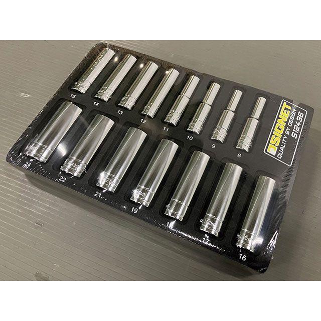 SIGNET シグネット 12436 15個組 3/8DR 6角ディープソケットセット EVA
