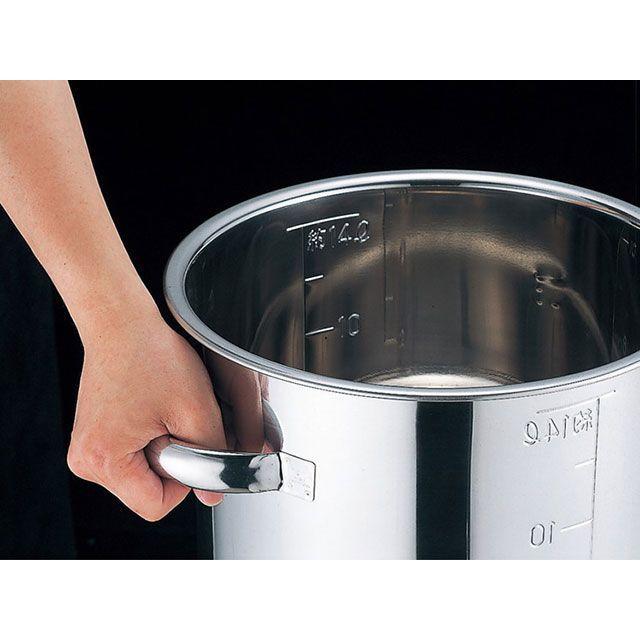 赤川器物製作所 11836 モリブデン 目盛付 寸胴鍋 36cm 取手付き