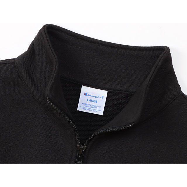 Champion（チャンピオン） C3-B020 HALF ZIP SWEATSHIRT（ブラック