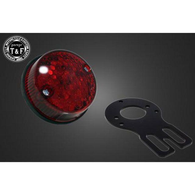 ガレージT&F 汎用 シーシーバー用ナンバーブラケットKIT＆丸型テールランプ LED サイズ φ38（38mm）専用 T&F_1