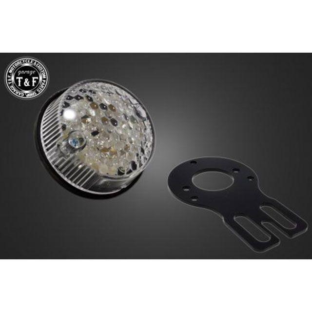 ガレージT&F 汎用 シーシーバー用ナンバーブラケットKIT＆丸型テールランプ LED/クリアーレンズ サイズ φ38（38mm）専用 T&F_1