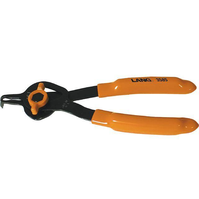  tabacco 25.5cm ブラウン LANGTOOLS 3585 軸穴兼用 スナップリングプライヤー ばね無し 90度