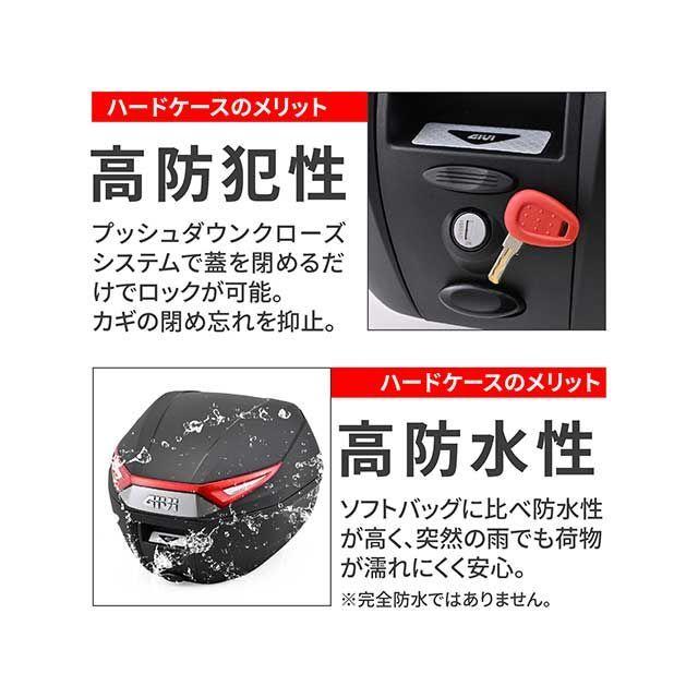 GIVI（ジビ） リアボックス モノロック 30L C30N（レッドパネル